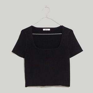 Madewell Square-Neck Crop Sweater Tee